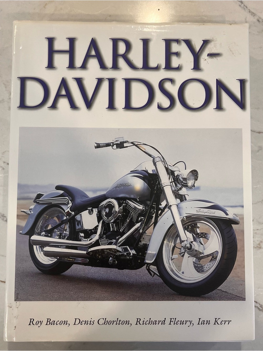 Harley-Davidson White and Blue Chrome Motorcycle Coffee Table Book 509 pgs